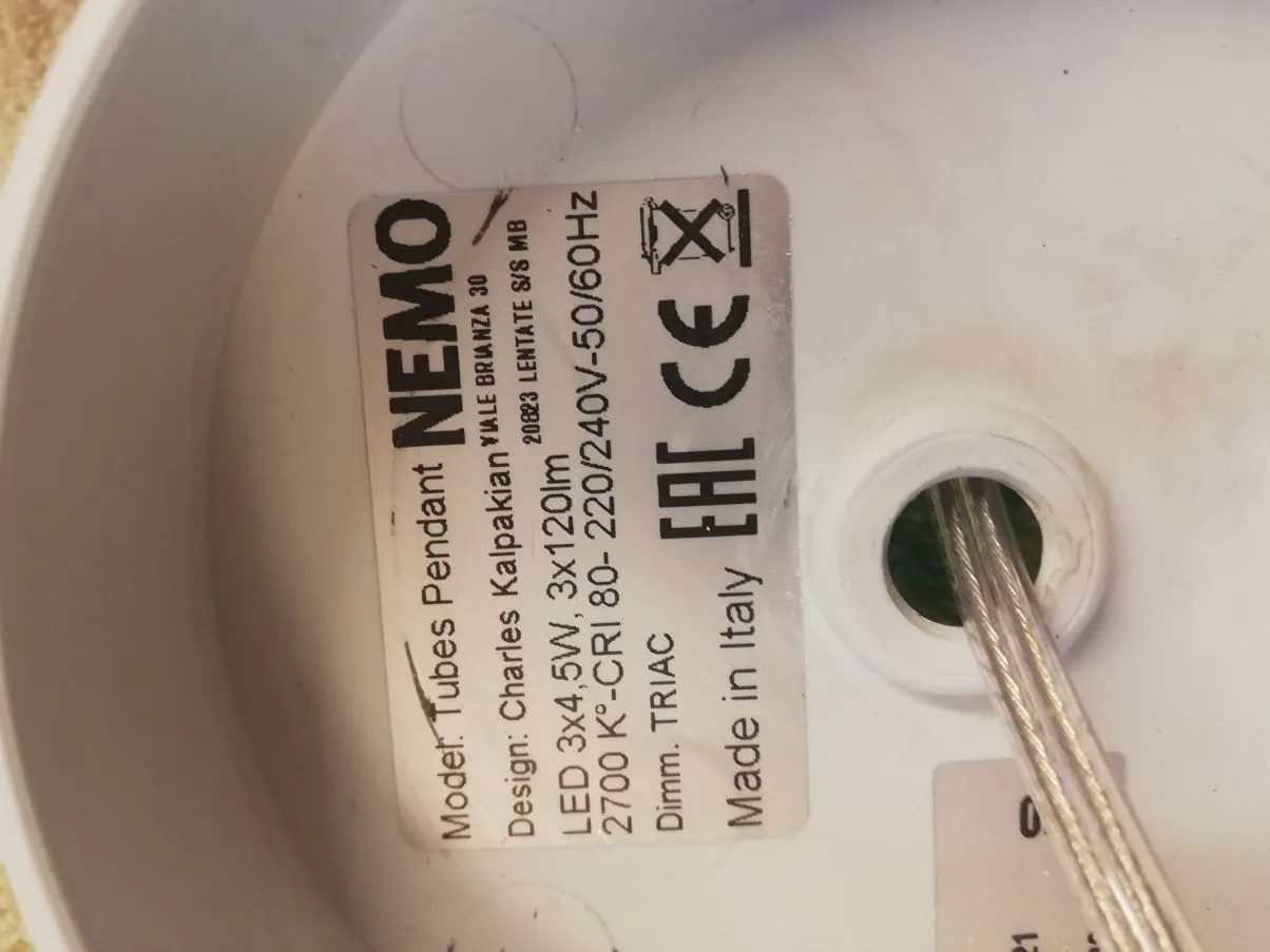 Lampada a sospensione Tubes 3, Nemo 1