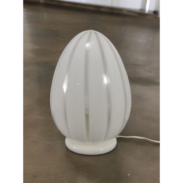 White Murano glass table lamp from the 1960s, image