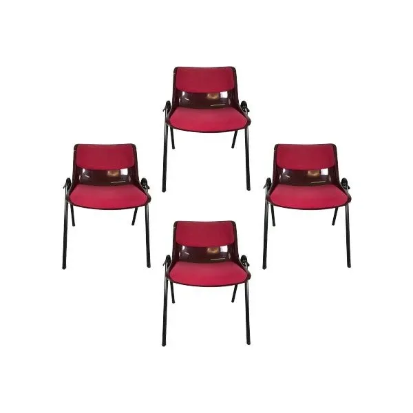 Set of 4 red Modus chairs, Tecno image