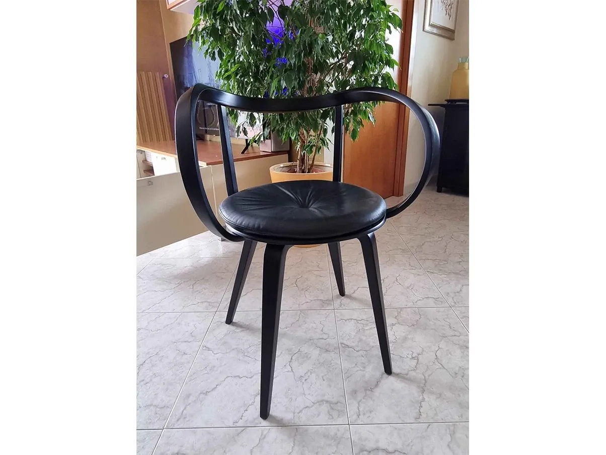 Set of 4 Pretzel chairs by G.Nelson in wood (black) 