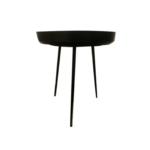 Bowl round coffee table in mango wood and steel 