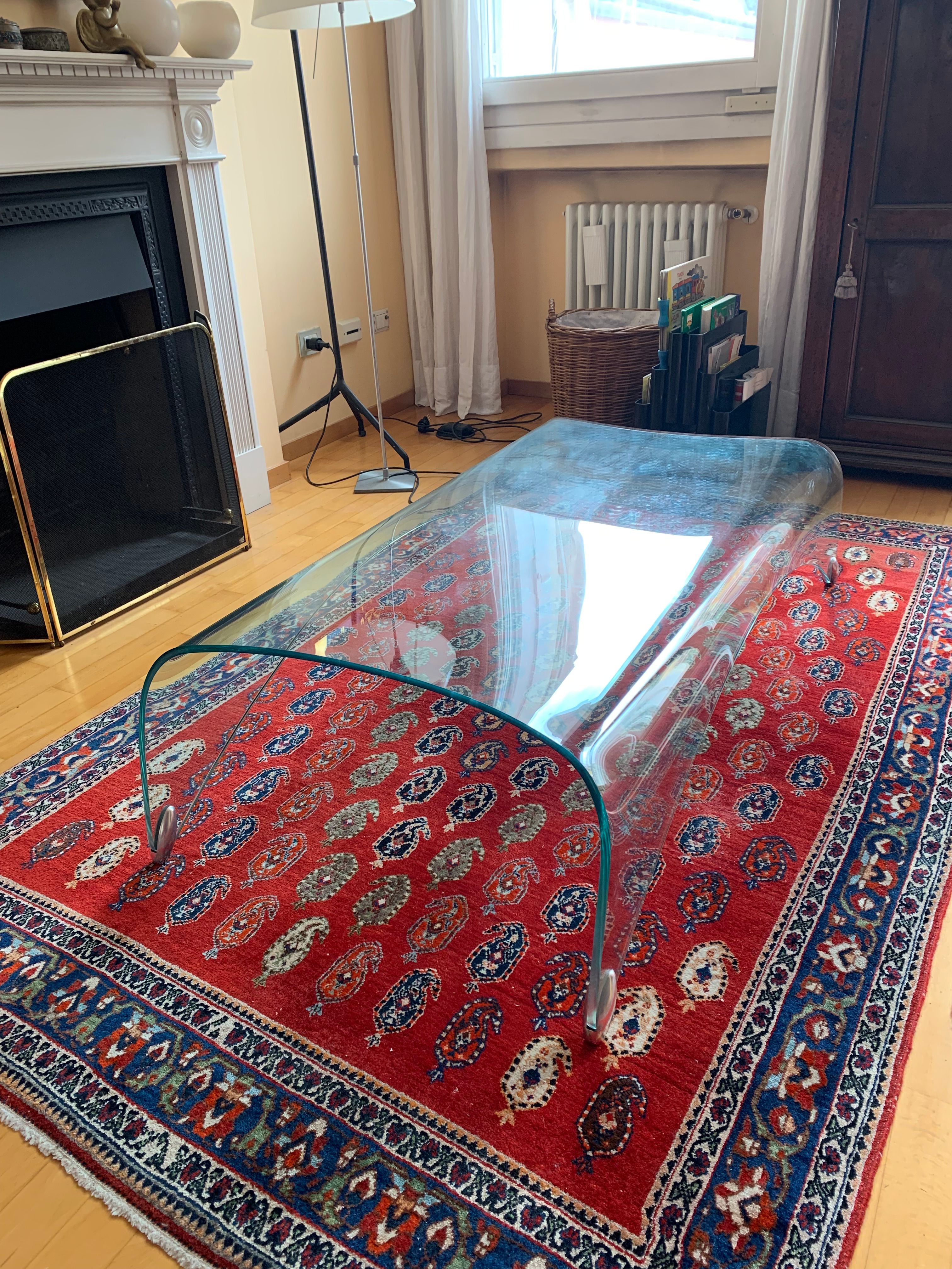 Genio Glass Coffee Table by Massimo Iosa Ghini (1980s Vintage) Front