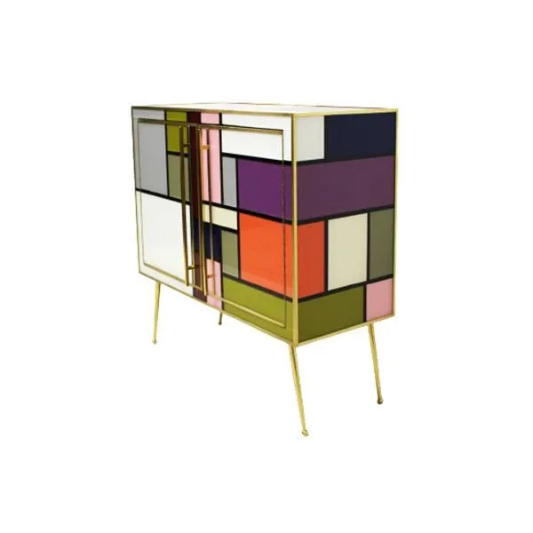 Vintage Glass and Brass Sideboard (1970s), image