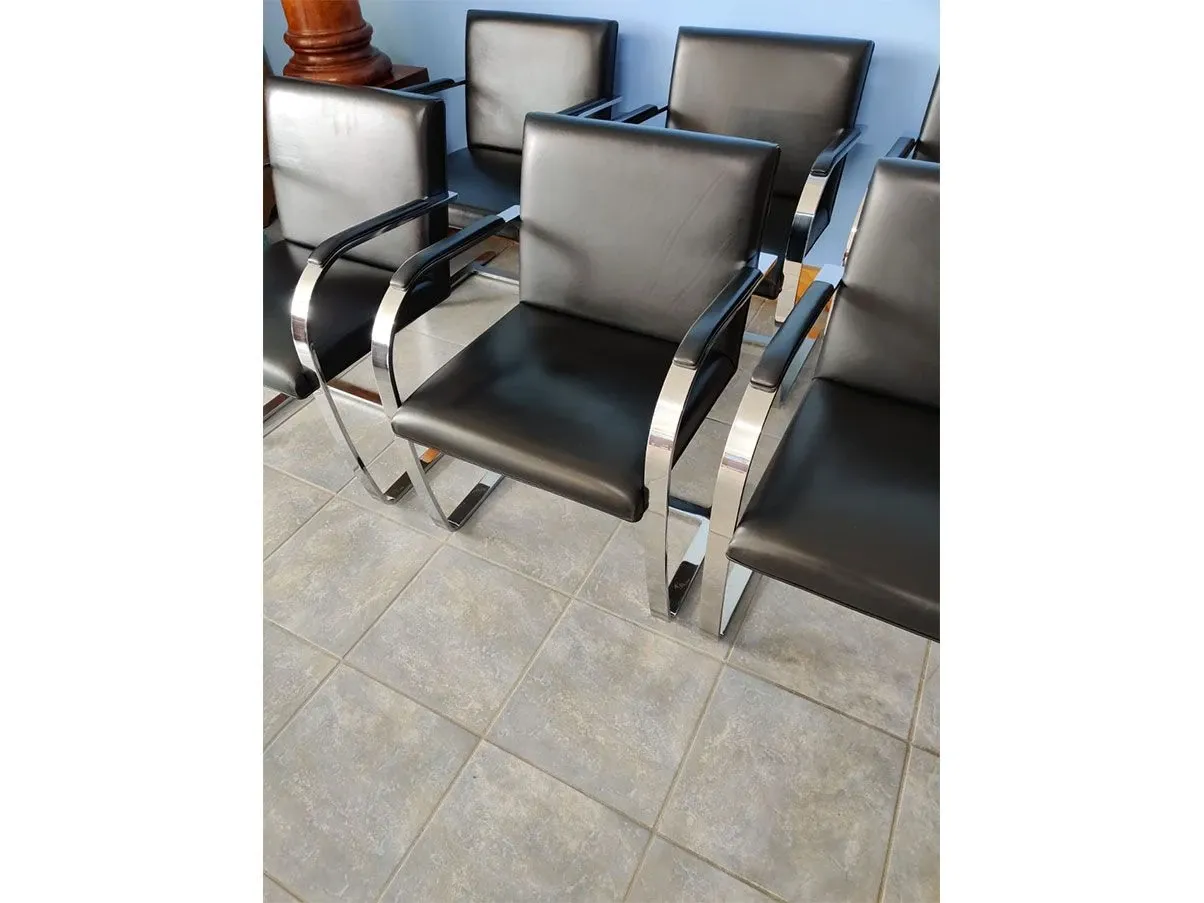 6er-Set Brno Stühle von Mies van der Rohe aus schwarzem Leder 2