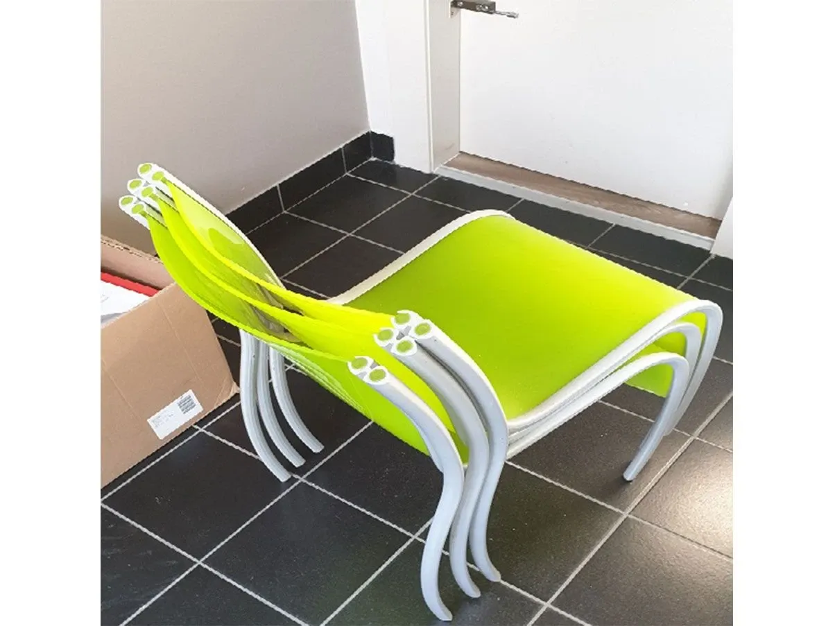 Set 6 sedie FPE impilabili materiale plastico (verde), Kartell 5