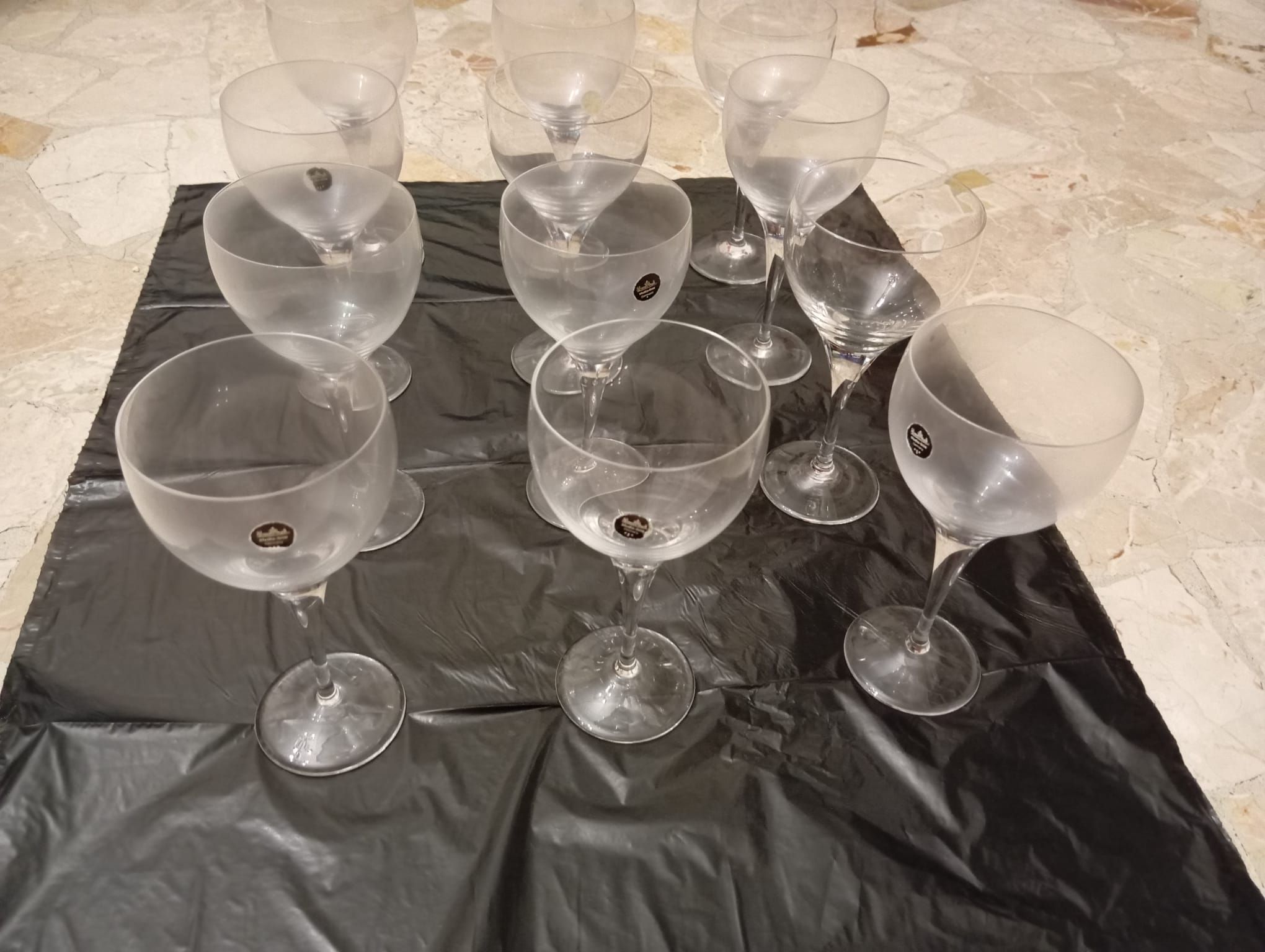 Servizio di calici per vino acqua e spumante in cristallo (anni '80), Rosenthal  Defects