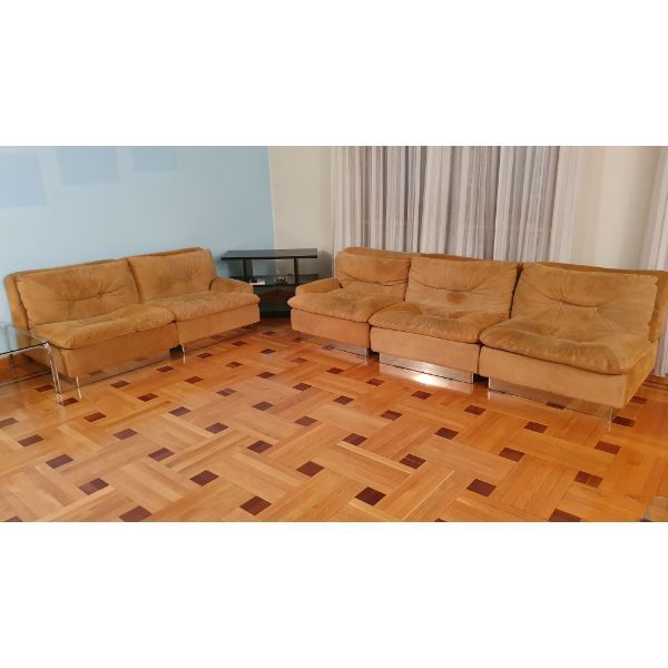 Modular sofa with 5 velvet armchairs, Saporiti Italia image