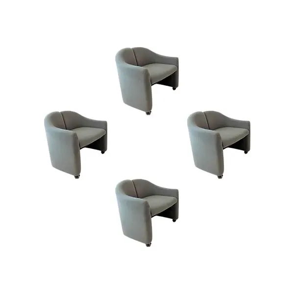 Set of 4 chairs PS142 Eugenio Gerli with wheels 1