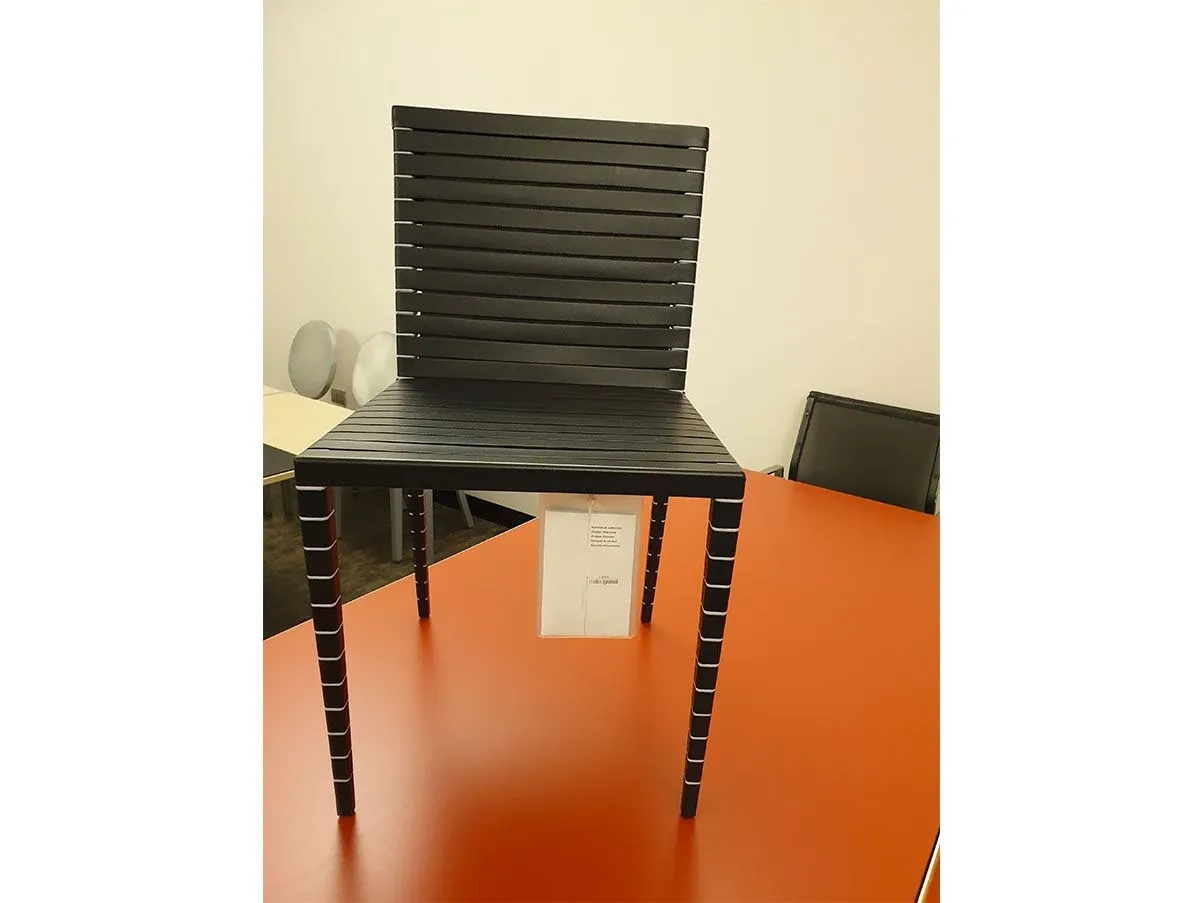 MM01 chair in aluminum and leather (black), Matteograssi 1