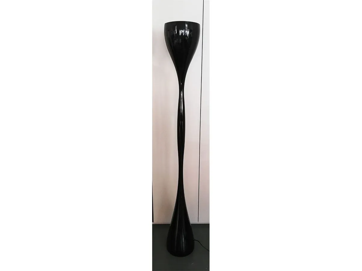 Jazz floor lamp (glossy black) with dimmer, Vibia 