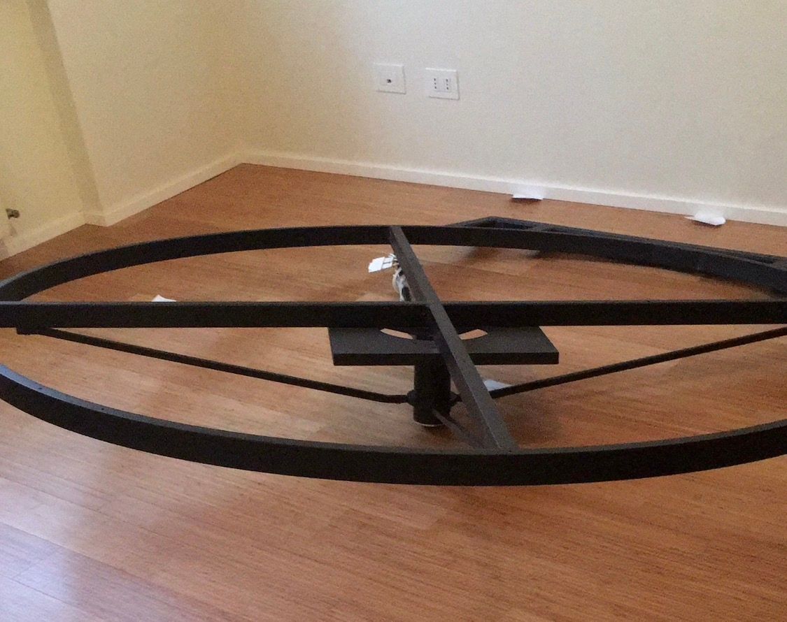 Letto sospeso rotondo Fluttua C in ecopelle bianco  Front