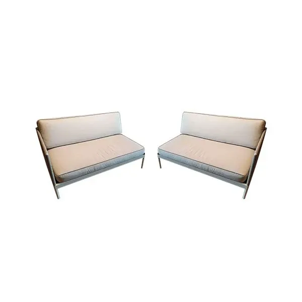 Set of 2 Basket outdoor sofas with cushions (beige), Roda image