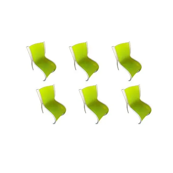 Set of 6 stackable chairs FPE plastic material (green), Kartell image