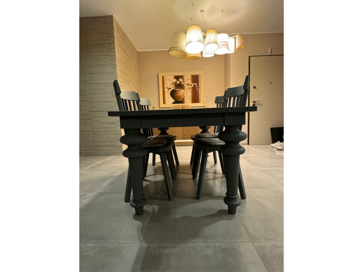 Set of a table and 4 chairs Gray in wood, Gervasoni Brand
