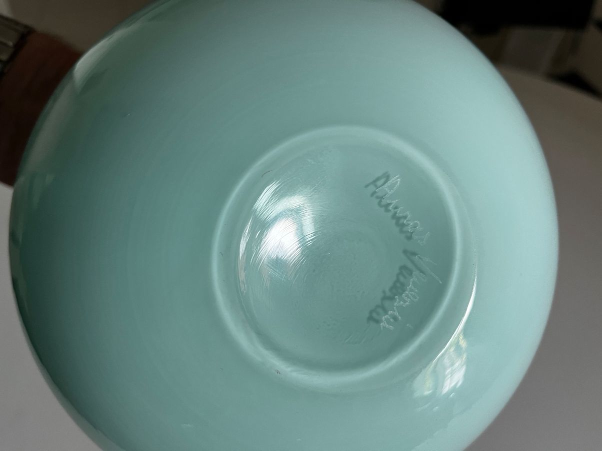 Murano Glasvase blau Details