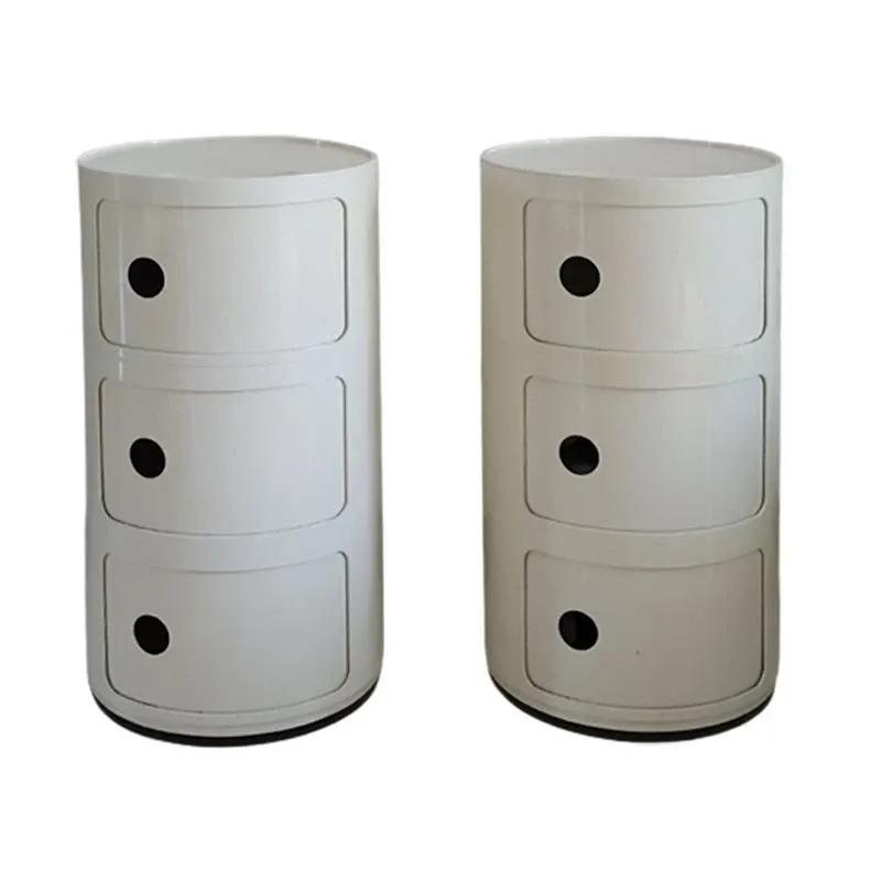 Set of 2 vintage modular units in white plastic (1970s), Kartell image