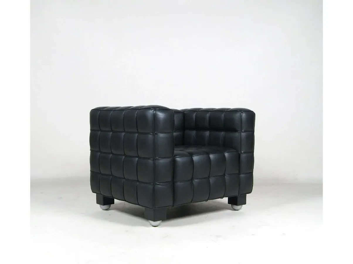 Poltrona Kubus in pelle nera vintage (anni '80), MDF ITALIA 1