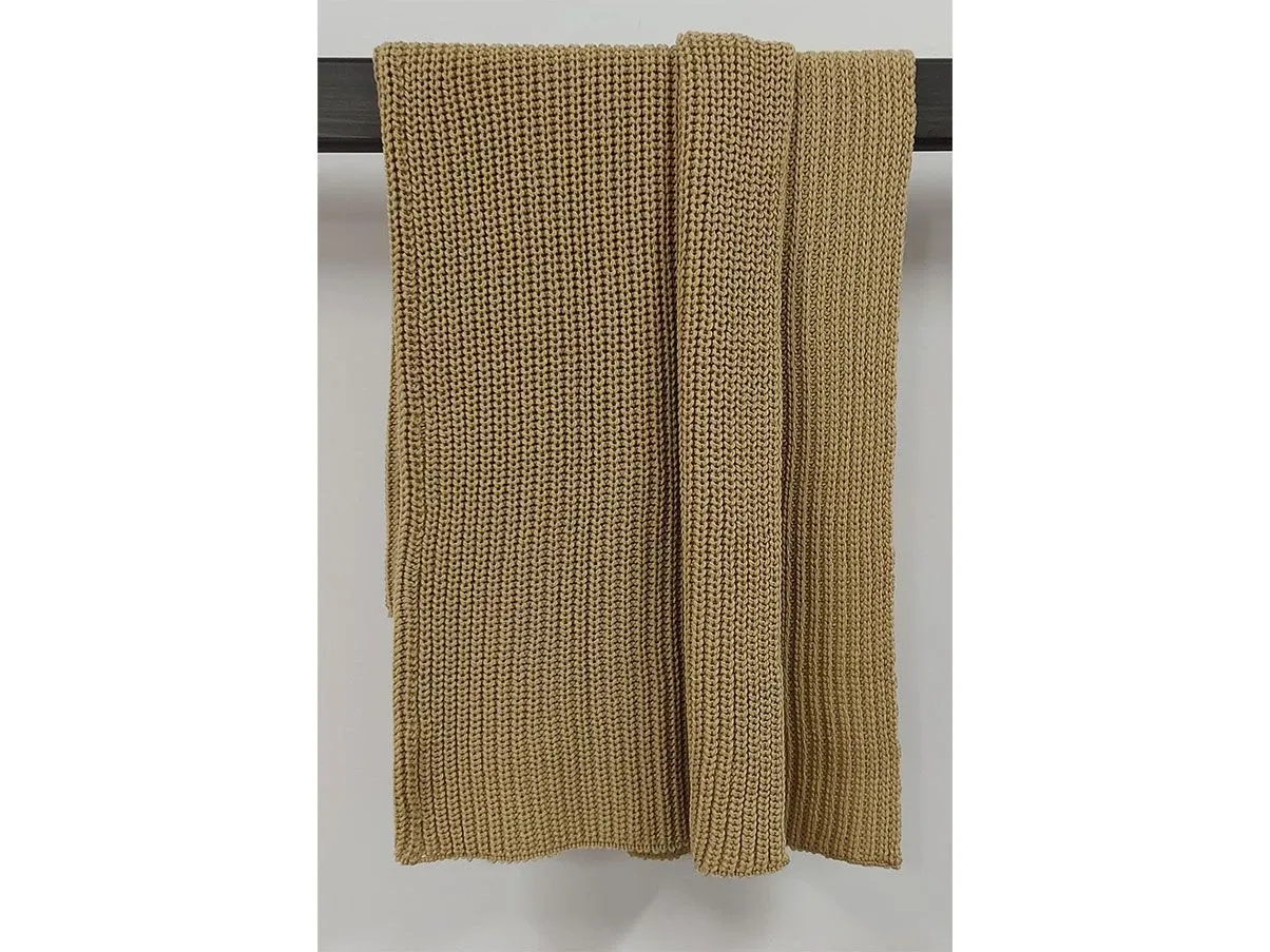 Plaid Emotion con lavorazione tricot (beige), Ivano Redaelli 