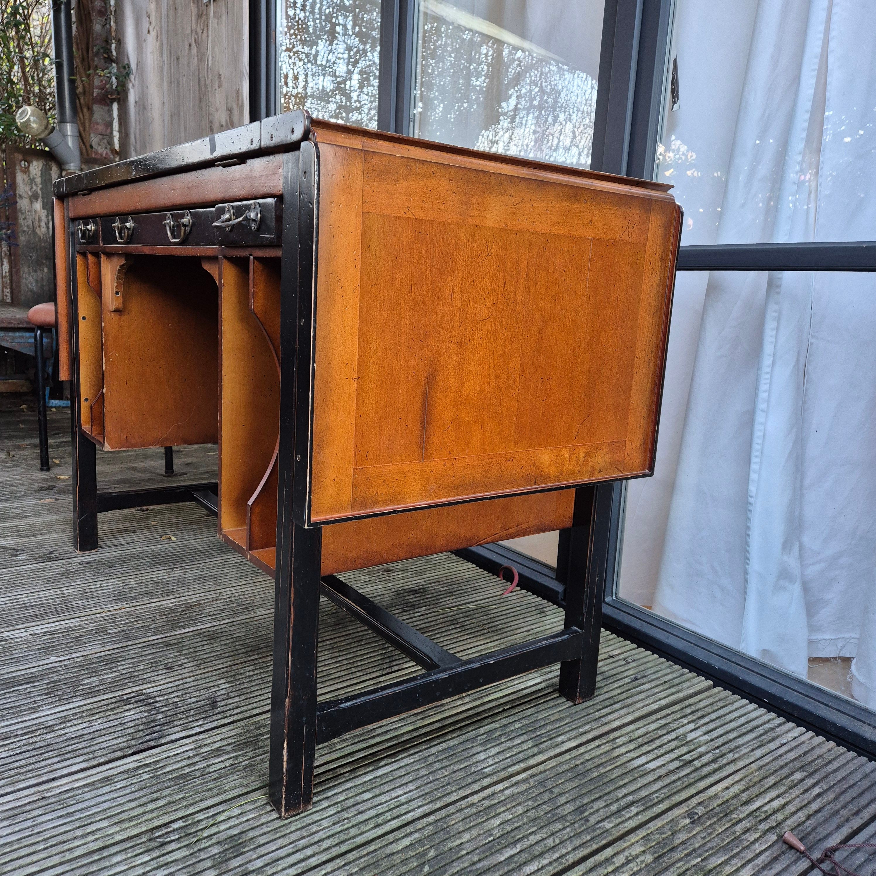 Vintage Holz Schreibtisch Side