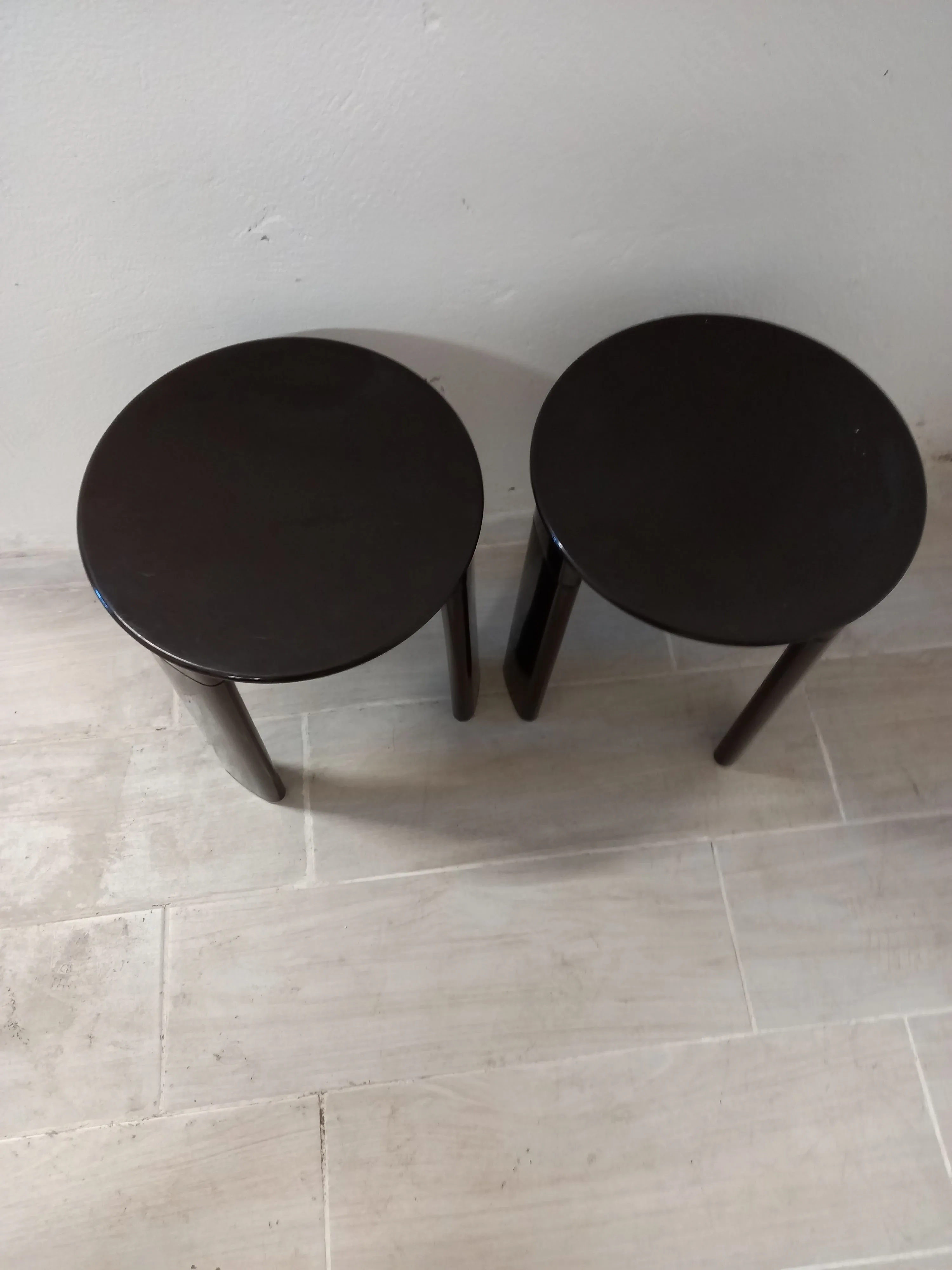 Set of 2 vintage stools (80s), 4