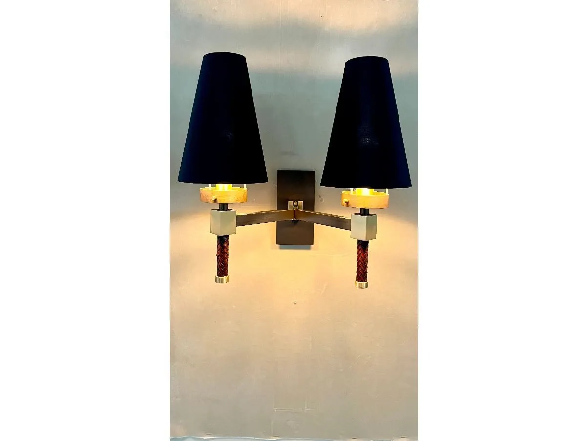 Applique a 2 luci in ottone brunito, Patrizia Garganti 1