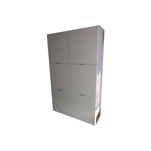 Libreria Yakut in legno laminato bianco e fucsia ideale per una Bamba