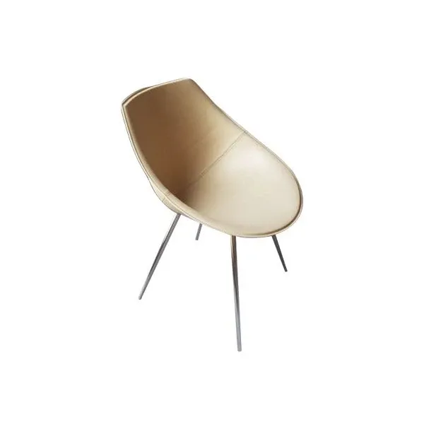 Lagò chair by Philippe Starck in leather and aluminum, Driade image