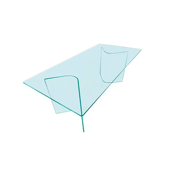 Angoli rectangular table in glass (transparent), Fiam image