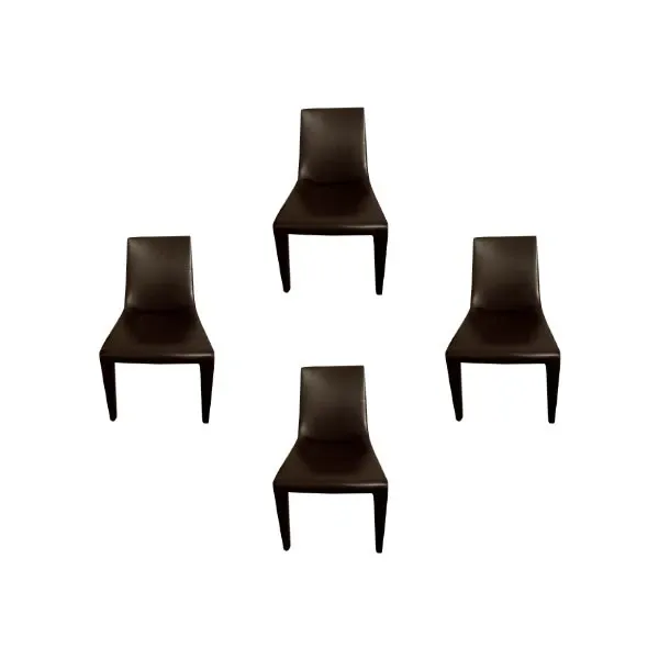 Set 4 sedie Tip Toe in pelle (marrone), Bonaldo 1