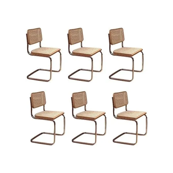 Set of 6 Cesca chairs by Marcel Breuer in wood, MDF Italia image