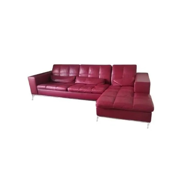 3 seater sofa in red leather, Cierre image