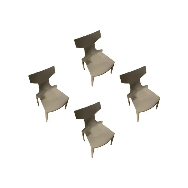 Set of 4 Re-chair chairs in recycled material (gray), Kartell image