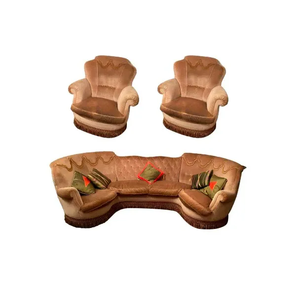 Set divano curvo e 2 poltrone vintage (anni '80) 3
