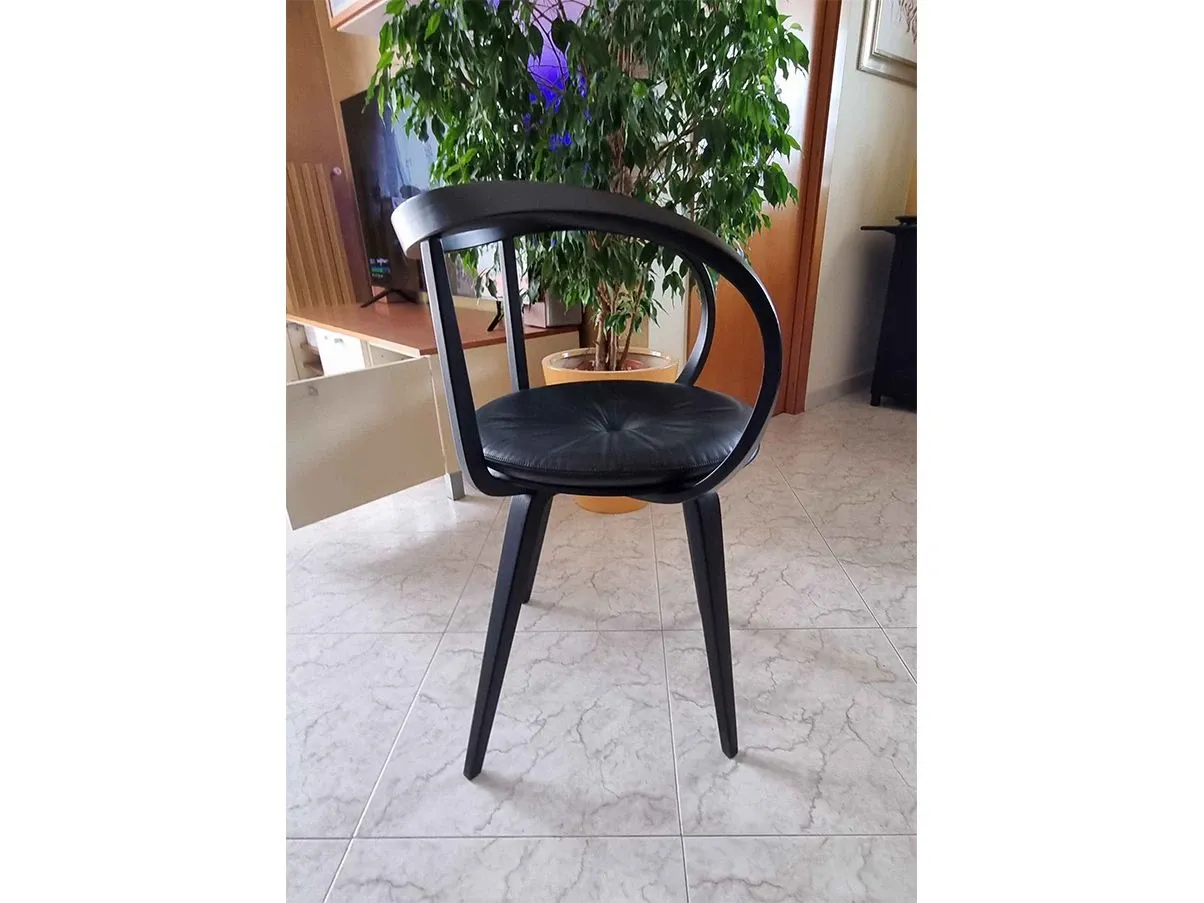 Set of 4 Pretzel chairs by G.Nelson in wood (black) 7