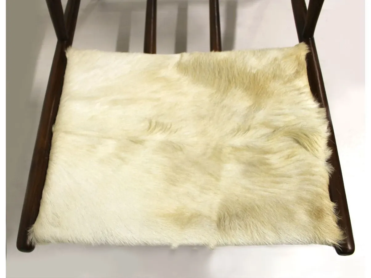 Vintage Stuhl aus Kuhfell-Leder 6