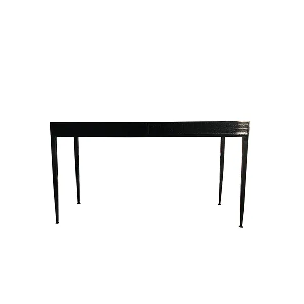 Desk console in crocodile print leather (black), Rugiano image