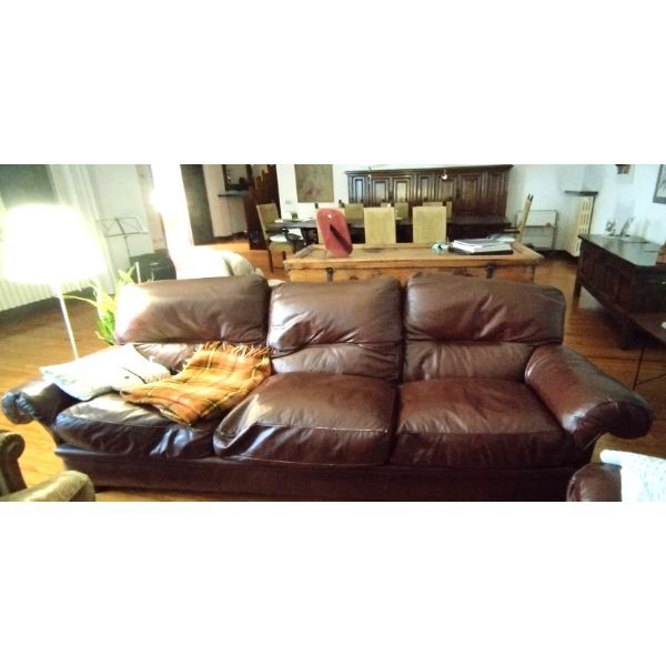 3 seater sofa in brown leather, Poltrona Frau image