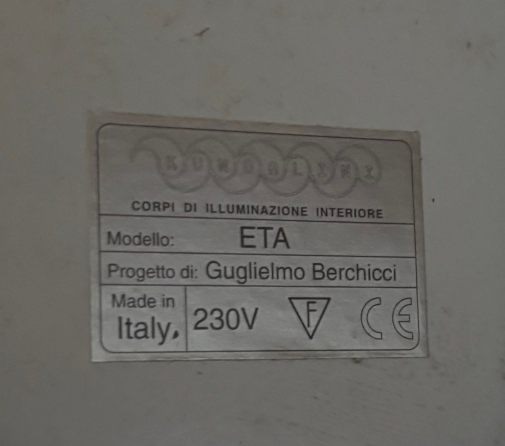 Lampada da terra Eta arancione di Guglielmo Berchicci (anni '90) Brand