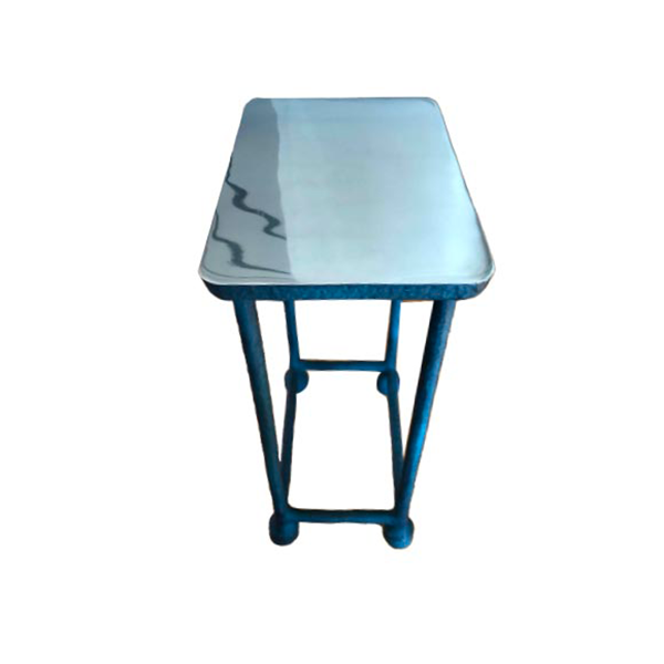 Mumbai high table in aluminum (blue), Baxter image