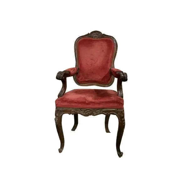 Vintage Velvet Throne Armchair (1960s) image