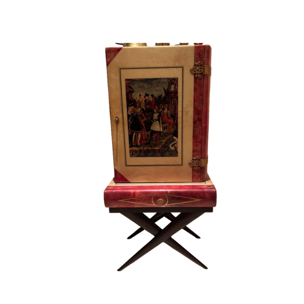 Mobile bar decorato di Aldo Tura (anni '50) 