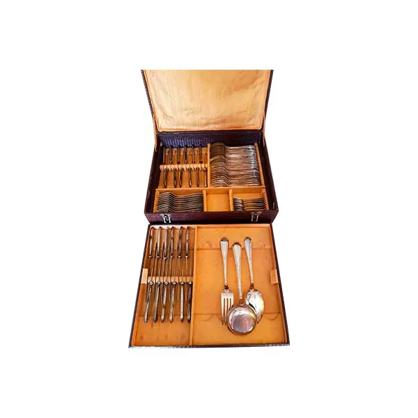 Vintage Silberbesteck für 12 Personen aus 800er Silber (1930er Jahre) 3