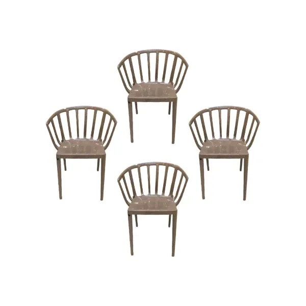 Set of 4 Venice chairs in polycarbonate (dove gray), Kartell image