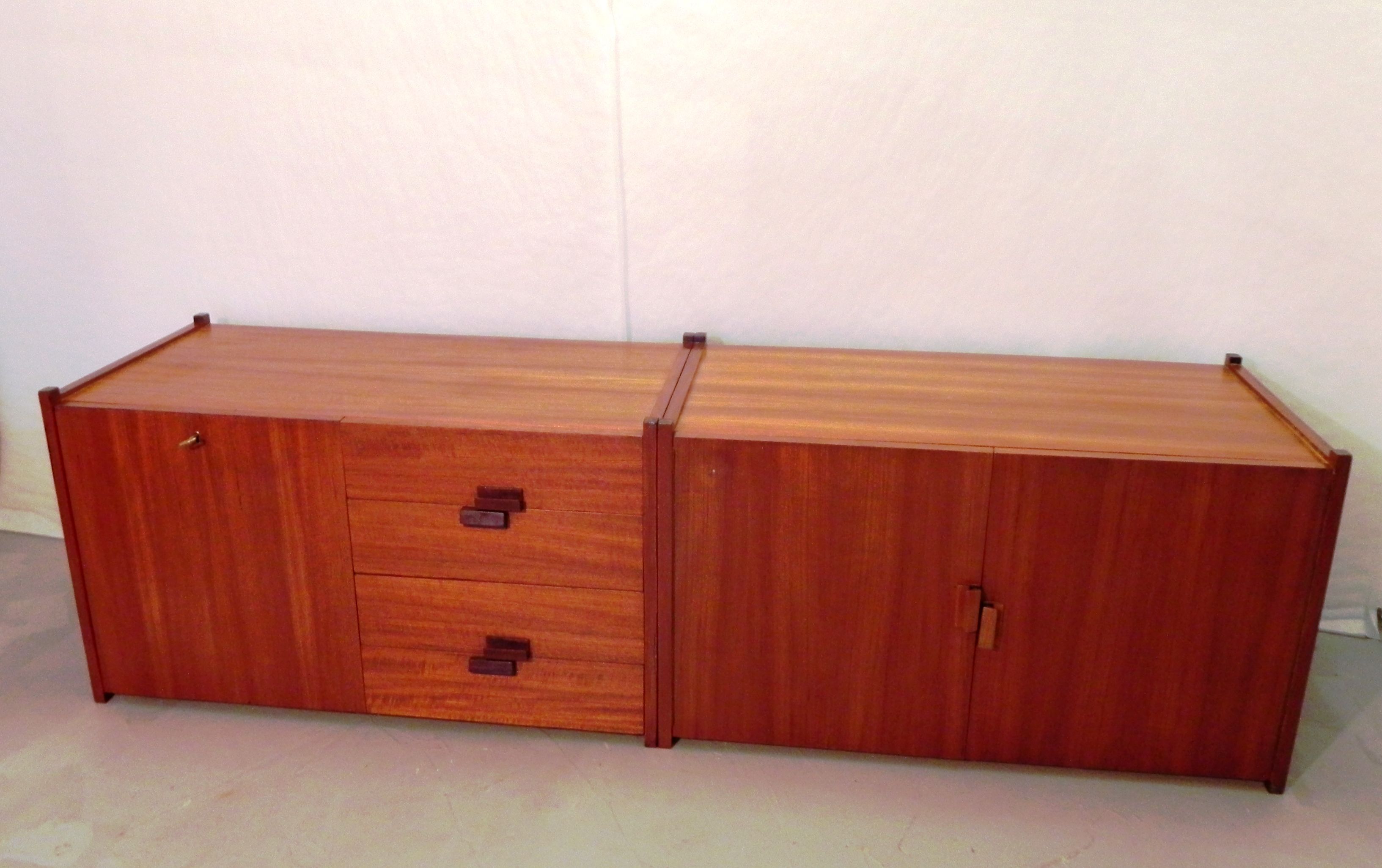 Modular Mahogany Wood Sideboard (1960s) Optional7
