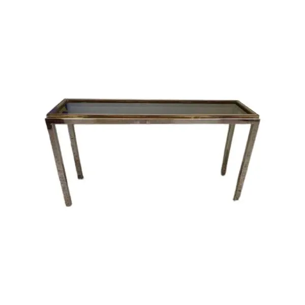 Vintage console in brass and smoked glass (1980s), image