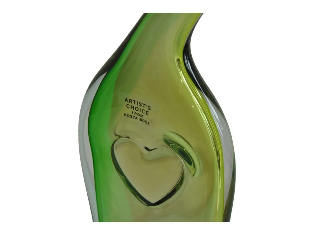 Green glass vase, Kosta Boda 4