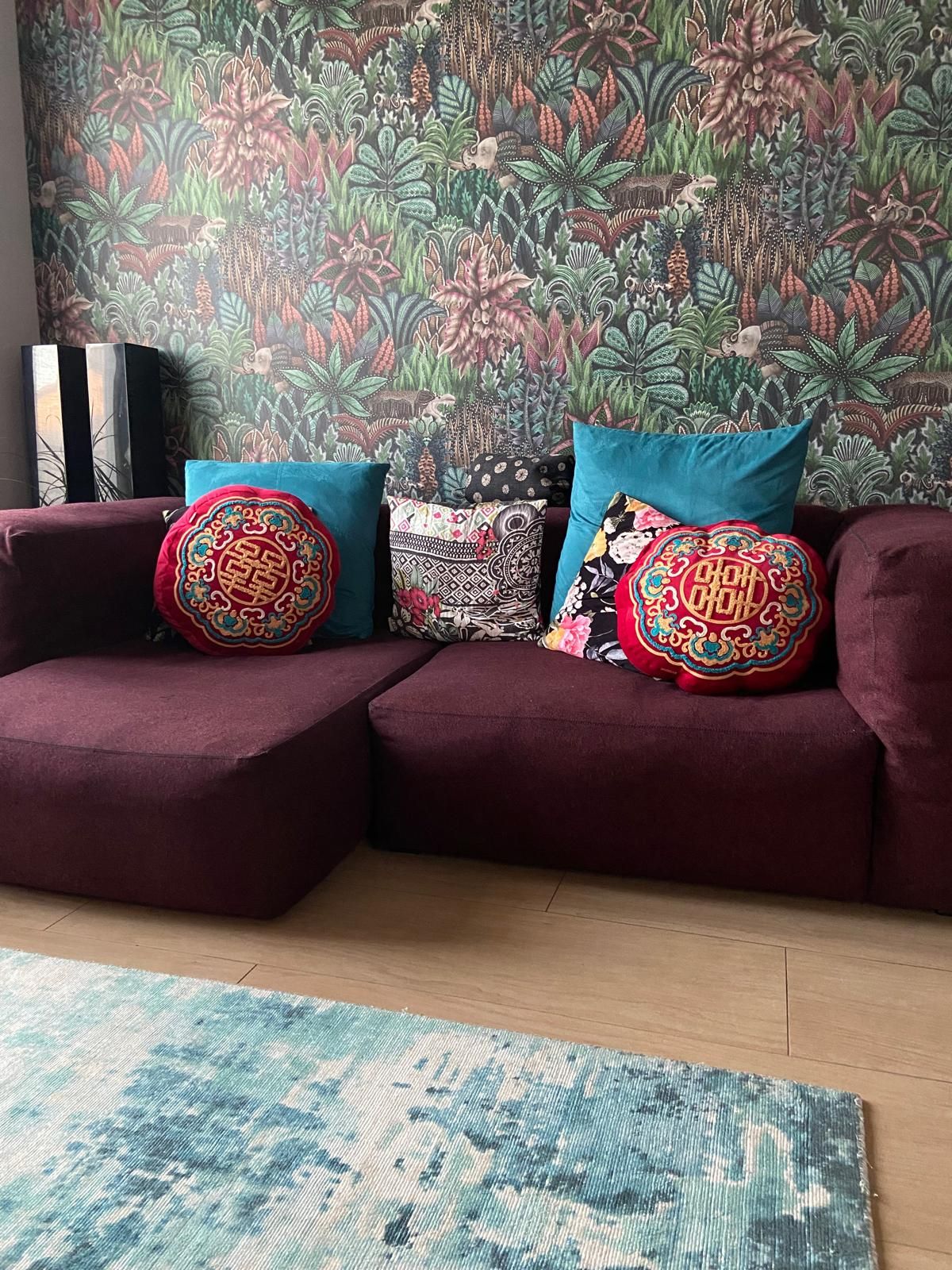 Mags modular and sectional sofa upholstered in wool (burgundy), Hay Brand