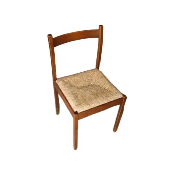 Vintage chair in wood and straw (1970s), image