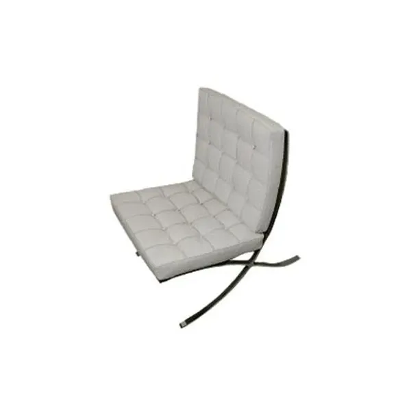 Barcelona armchair in white leather, Alivar image