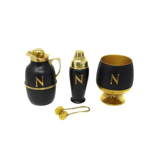Cocktail set in lacquered brass (black), Macabo image